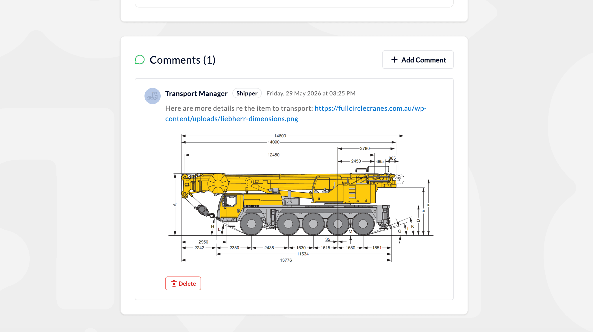 Photo preview in booking and quote comments