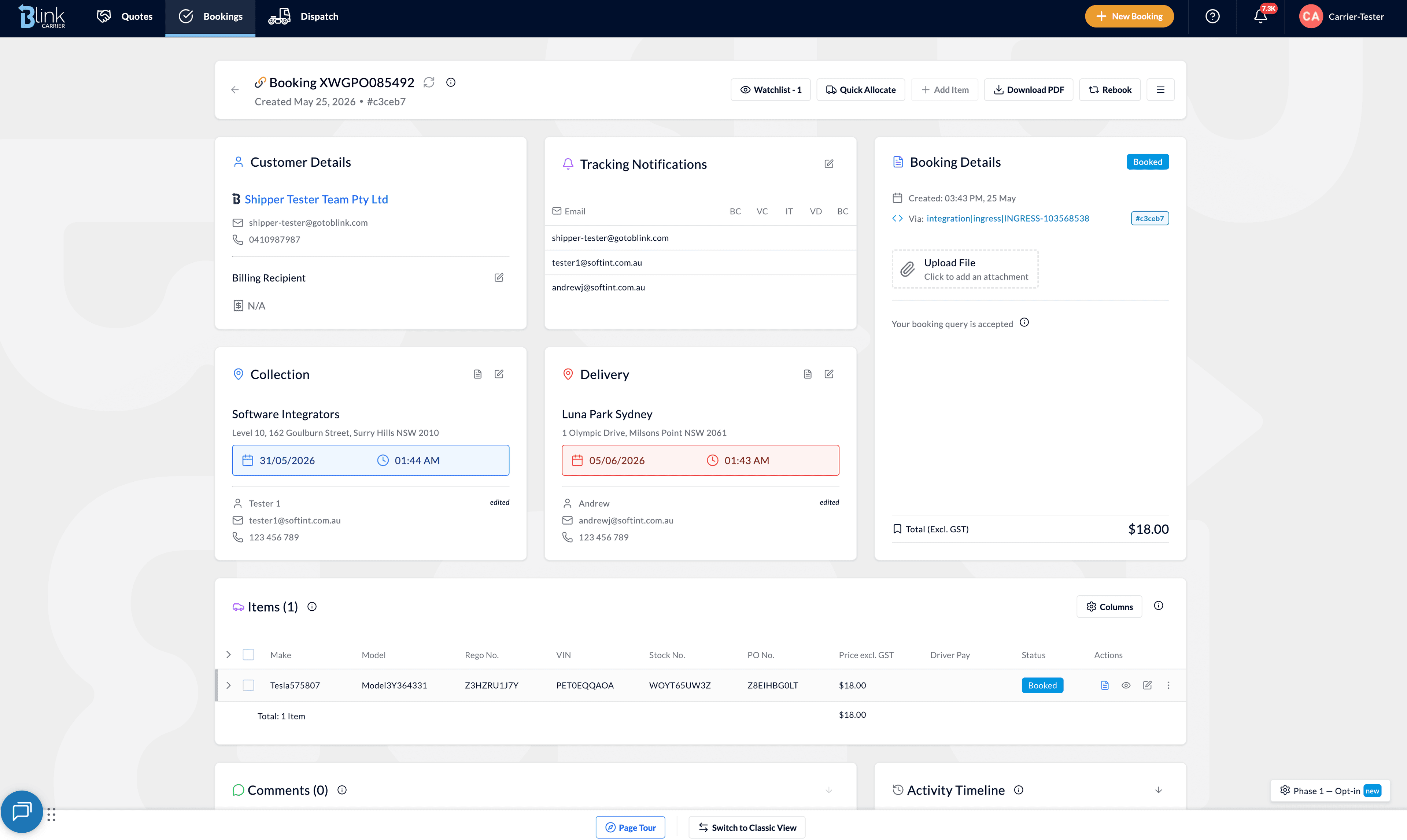 All your booking work, on one screen