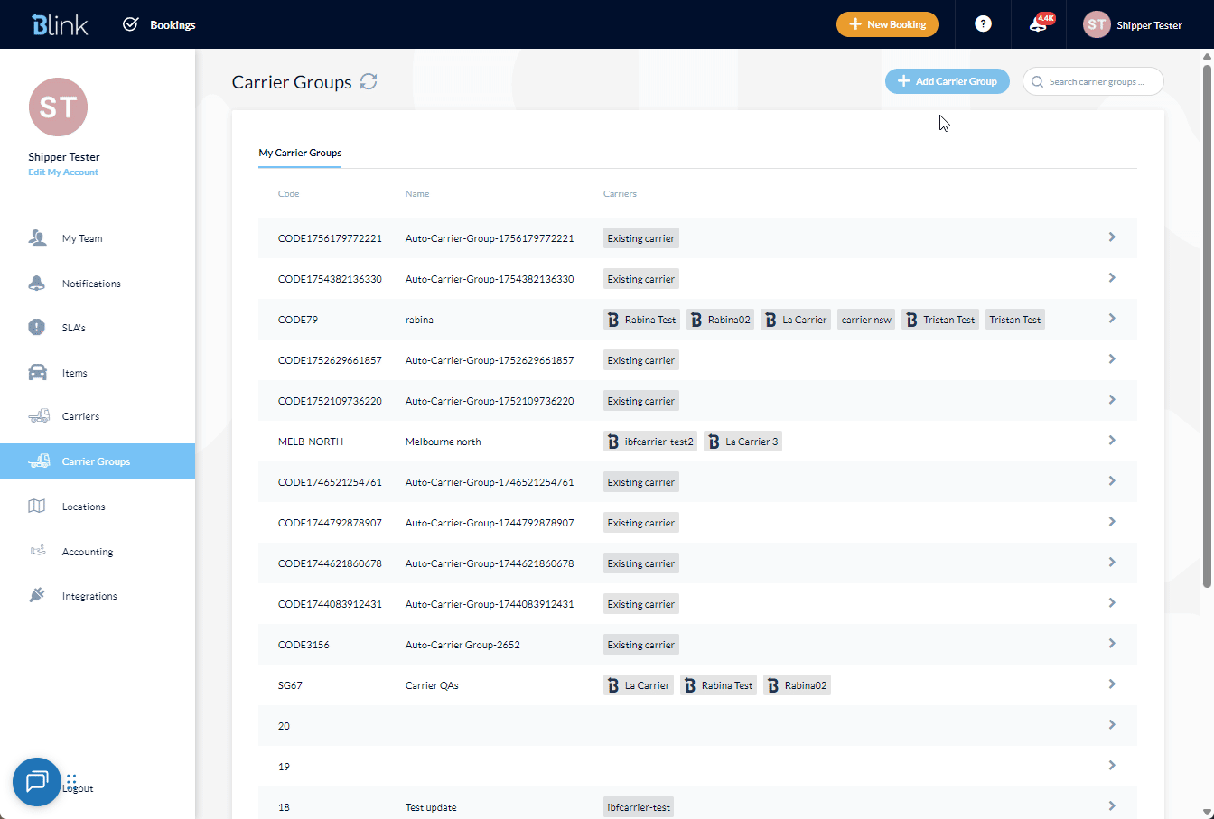 Create Carrier Group